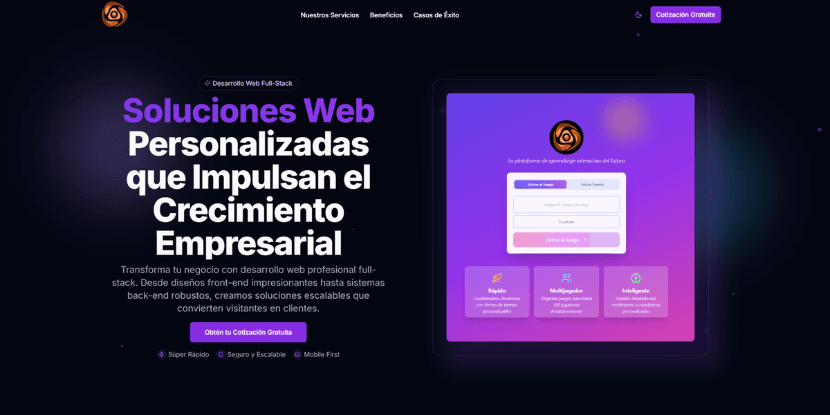 Screenshot of Zabotec - Landing Page
